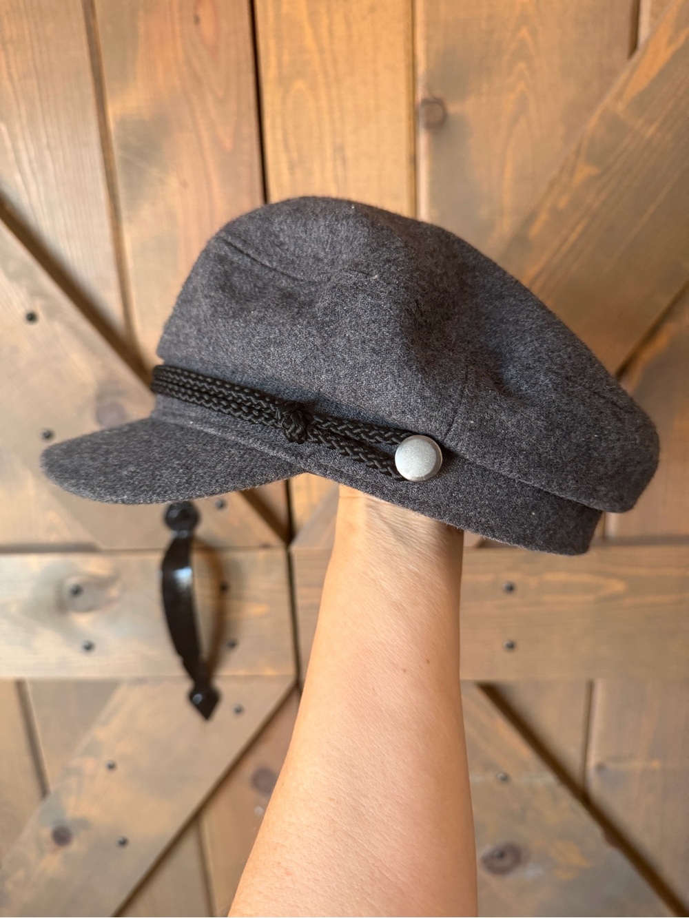 Classic Charcoal Wool-Blend Fisherman Cap